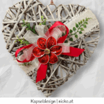 Herz voll aus Weide Tür- oder Wandschmuck mit Kapselblüten und Kunstranken ca. 30 x 30cm 1 Blüte mit Schleife – Bild 2