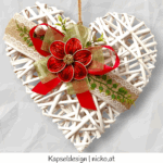 Herz voll aus Weide Tür- oder Wandschmuck mit Kapselblüten und Kunstranken ca. 30 x 30cm 1 Blüte mit Schleife – Bild 3